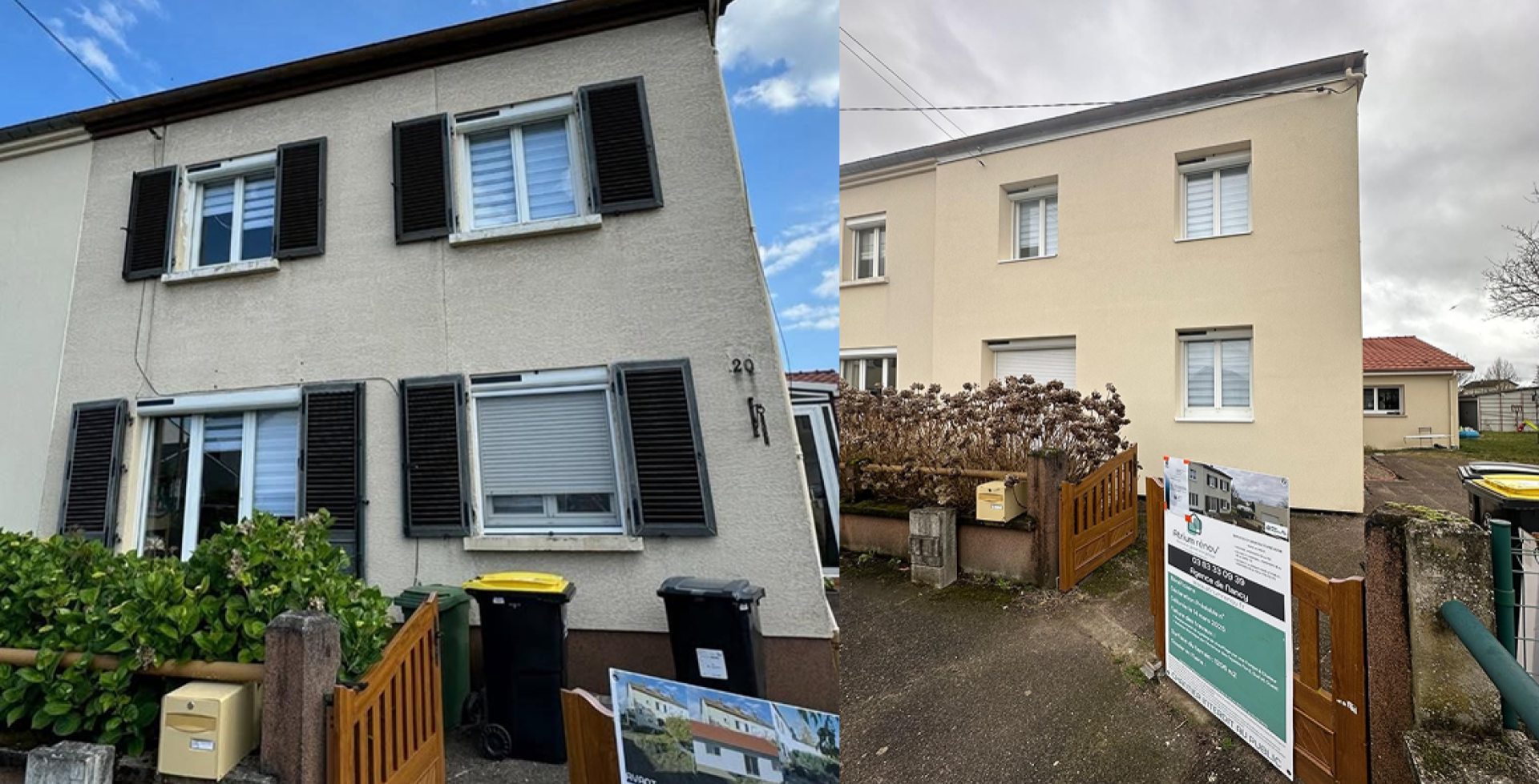 Isolation thermique extérieure 14 cm sur façade de maison individuelle en Meurthe-et-Moselle